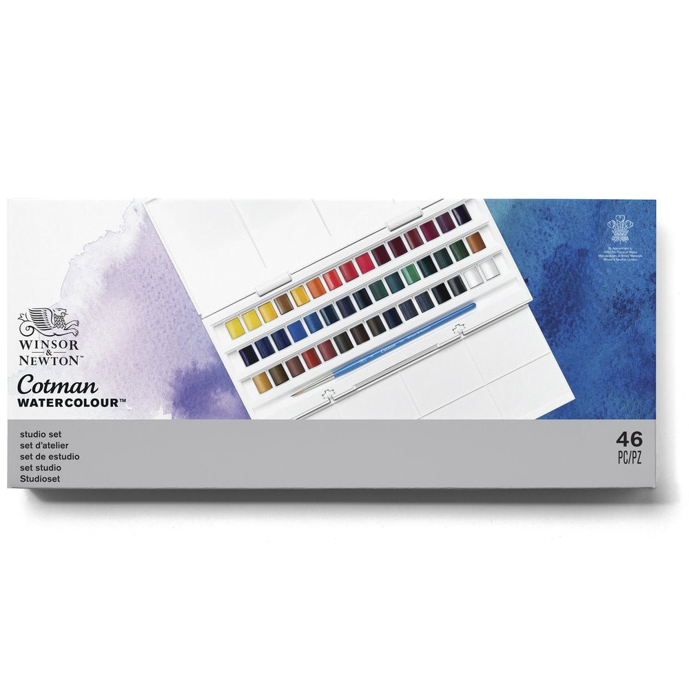 Winsor & Newton Cotman Studio Set (45 x Yarım Tablet Sulu Boya Seti)