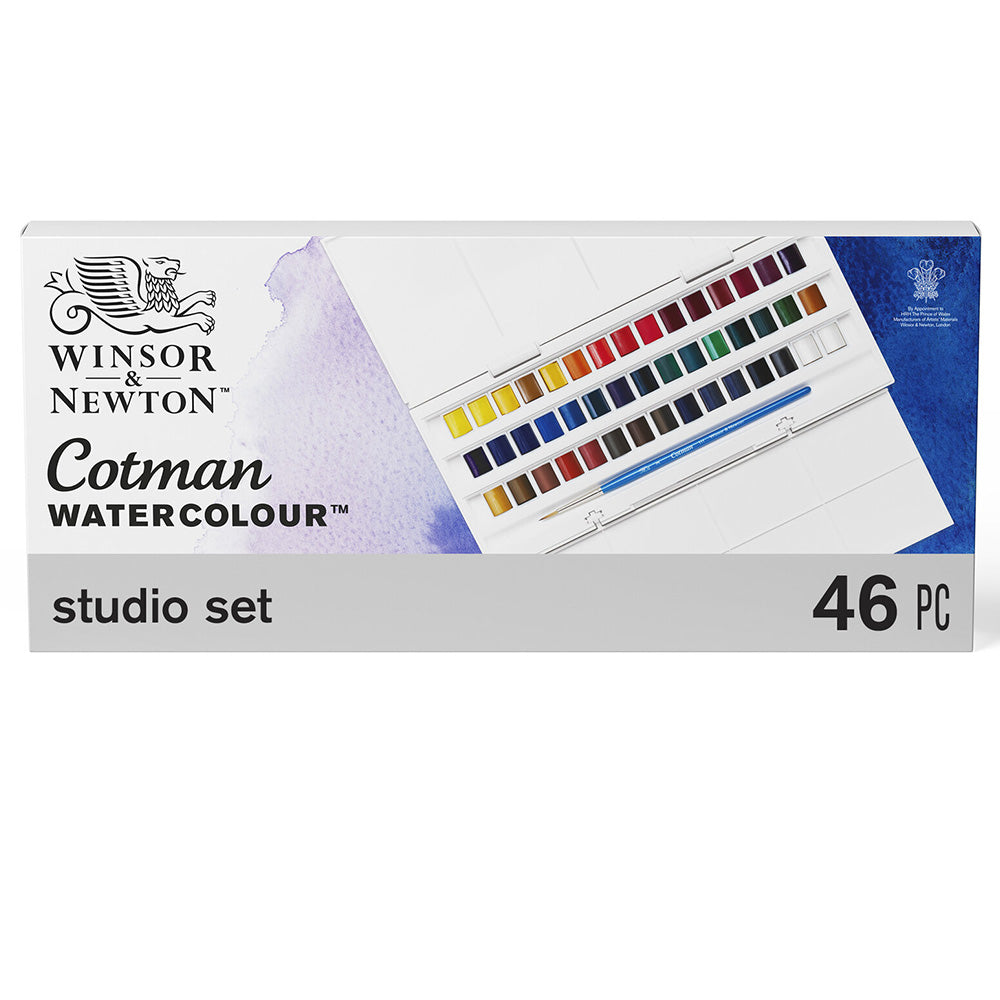 Winsor & Newton Cotman Studio Set (45 x Yarım Tablet Sulu Boya Seti)