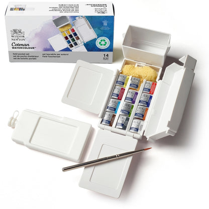 Winsor & Newton Cotman Field Box - Kır Tipi (12 x Yarım Tablet Sulu Boya Seti)