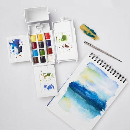 Winsor & Newton Cotman Field Box - Kır Tipi (12 x Yarım Tablet Sulu Boya Seti)