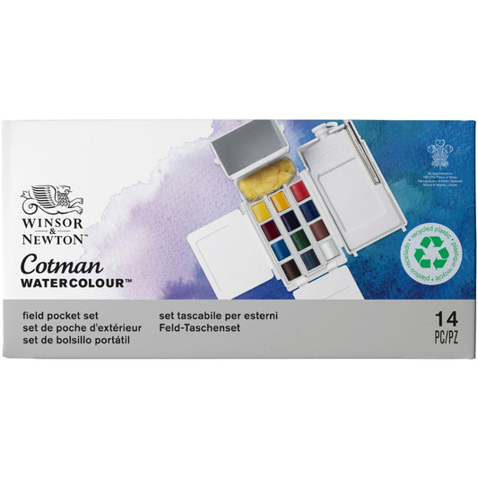 Winsor & Newton Cotman Field Box - Kır Tipi (12 x Yarım Tablet Sulu Boya Seti)