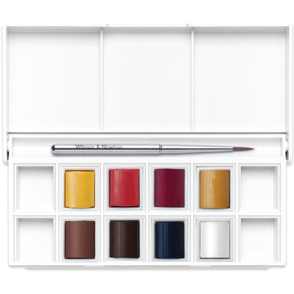 Winsor & Newton Cotman Portre Seti (8 x Yarım Tablet Suluboya Seti) + Fırça