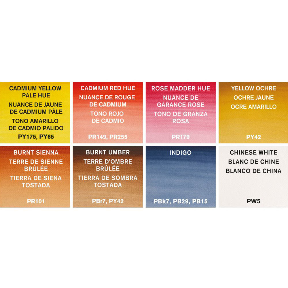 Winsor & Newton Cotman Portre Seti (8 x Yarım Tablet Suluboya Seti) + Fırça