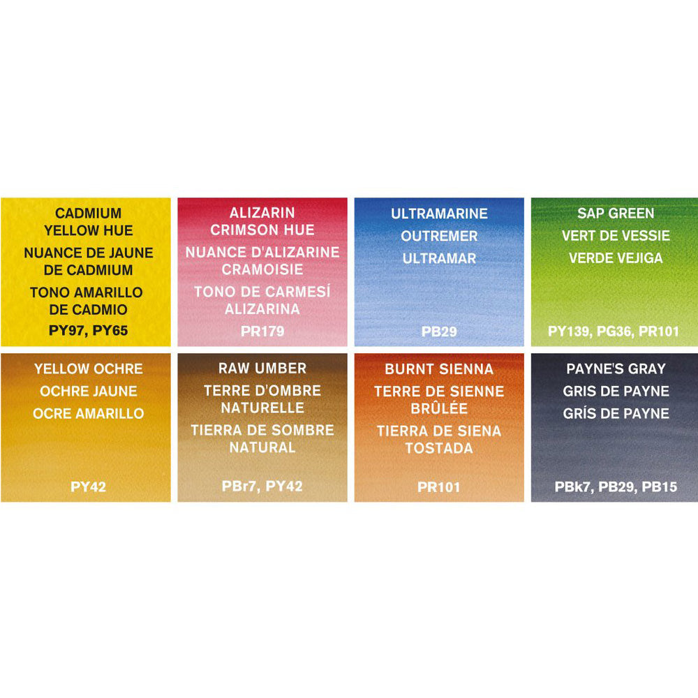 Winsor & Newton Cotman Manzara Seti (8 x Yarım Tablet Suluboya Seti) + Fırça