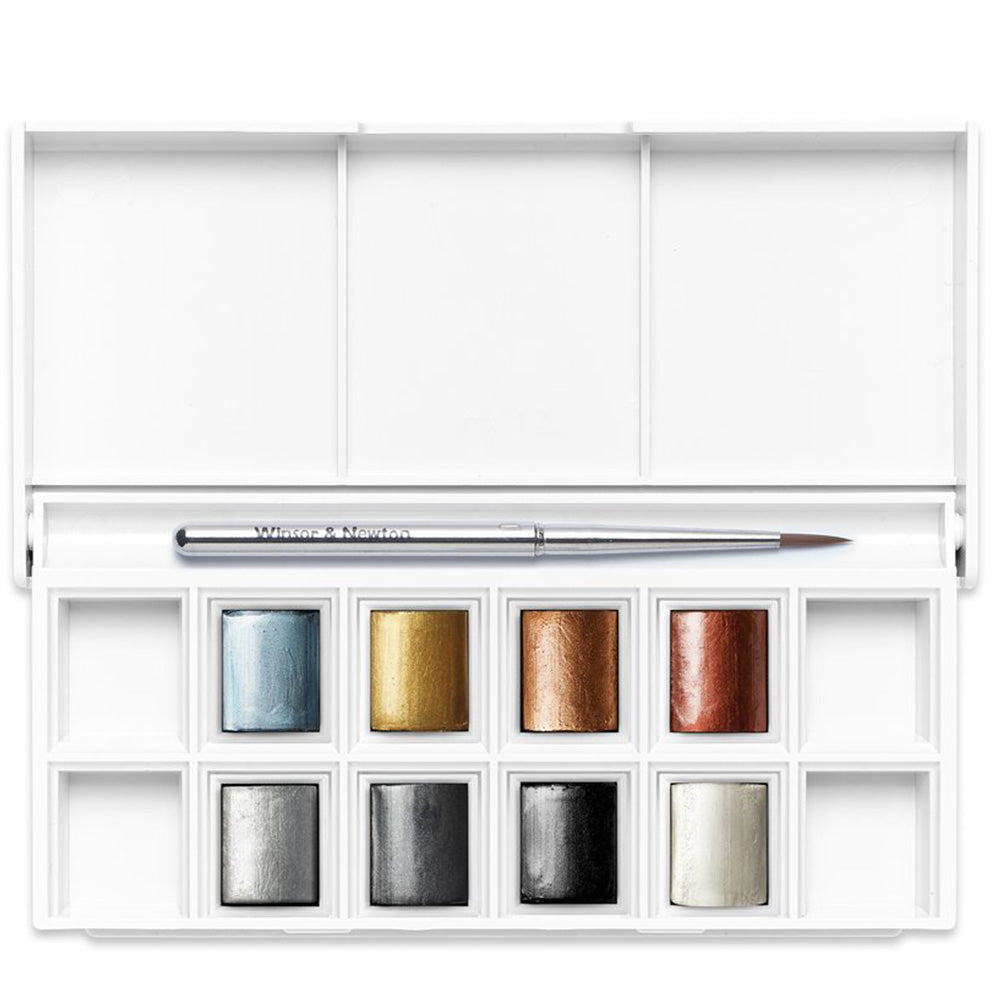 Winsor & Newton Cotman Metallic Pocket Set (8 x Yarım Tablet Sulu Boya Seti)