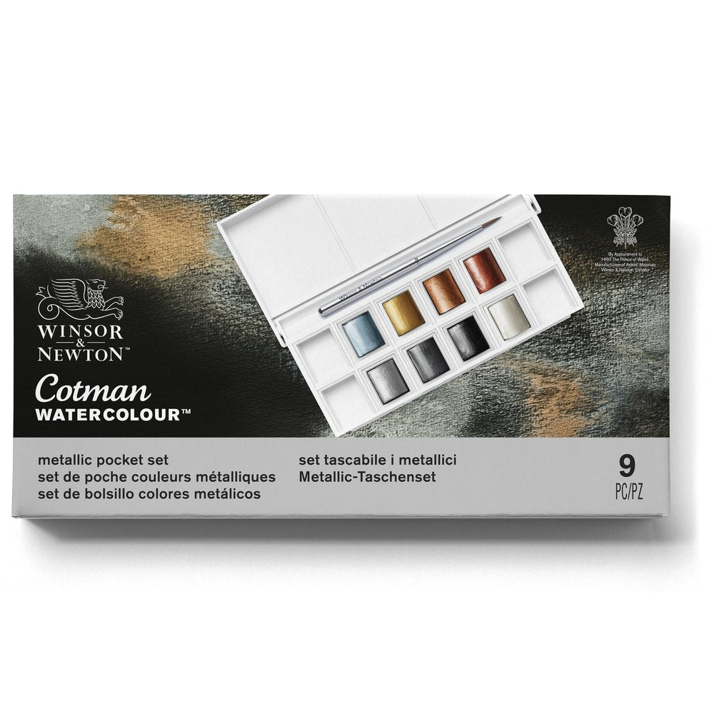 Winsor & Newton Cotman Metallic Pocket Set (8 x Yarım Tablet Sulu Boya Seti)