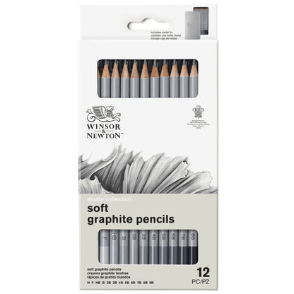 Winsor & Newton 12’li Grafit Kalem Seti Yumuşak – Metal Kutulu