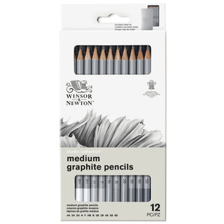 Winsor & Newton 12’li Grafit Kalem Seti Orta Sert – Metal Kutulu