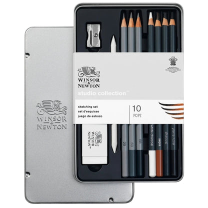 Winsor & Newton 10’lu Eskiz Kalemi Seti - Metal Kutulu