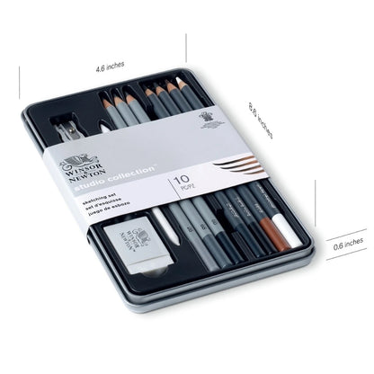 Winsor & Newton 10’lu Eskiz Kalemi Seti - Metal Kutulu