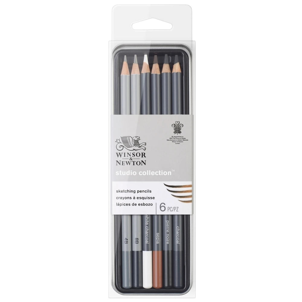 Winsor & Newton 6’lı Eskiz Kalemi Seti – Metal Kutulu