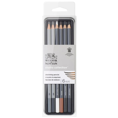 Winsor & Newton 6’lı Eskiz Kalemi Seti – Metal Kutulu