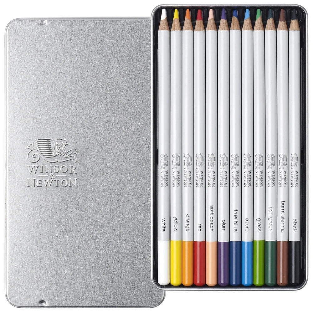 Winsor&Newton Studio Collection 12'li Renkli Kalem Seti - Metal Kutulu