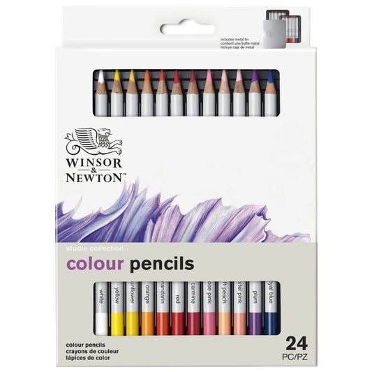 Winsor&Newton Studio Collection 24'lü Renkli Kalem Seti - Metal Kutulu