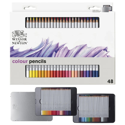 Winsor&Newton Studio Collection 48'li Renkli Kalem Seti - Metal Kutulu