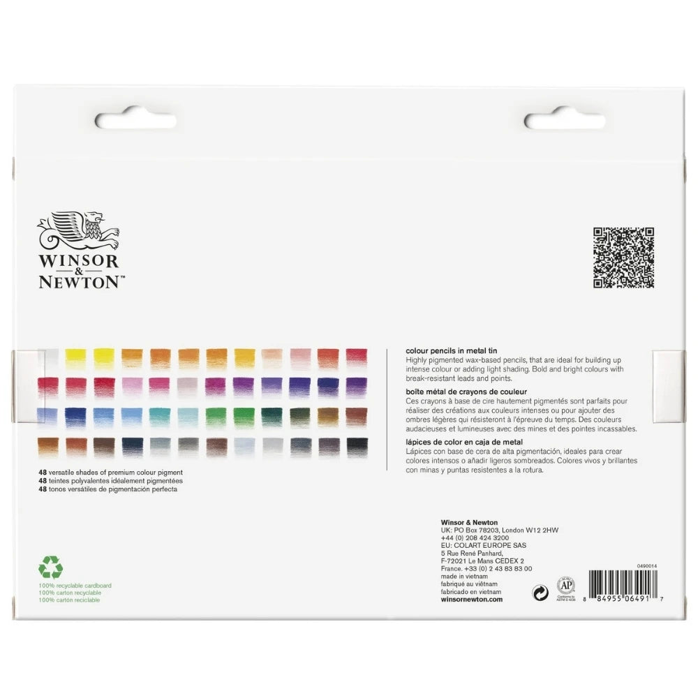 Winsor&Newton Studio Collection 48'li Renkli Kalem Seti - Metal Kutulu