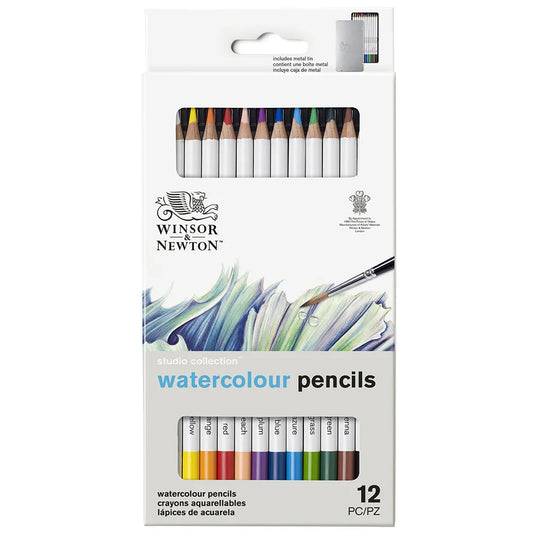 Winsor & Newton Precision Watercolour Pencil Set (Metal Kutulu 12 x Sulu Boya Kalem)