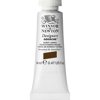 Winsor & Newton Designer's Gouache 14ml Burnt Umber 076 S.1