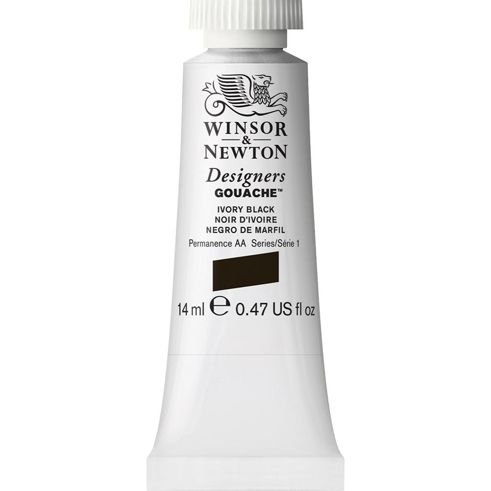 Winsor & Newton Designer's Gouache 14ml Ivory Black 331 S.1