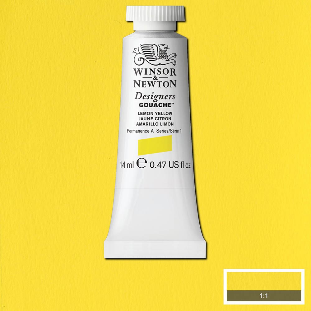 Winsor & Newton Designer's Gouache 14ml Lemon Yellow 345 S.1