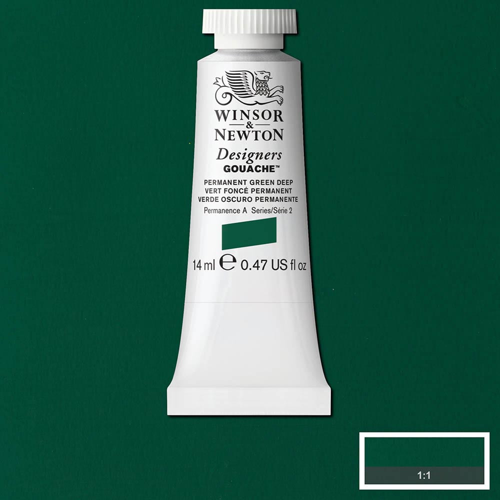 Winsor & Newton Designer's Gouache 14ml Permanent Green Deep 482 S.2
