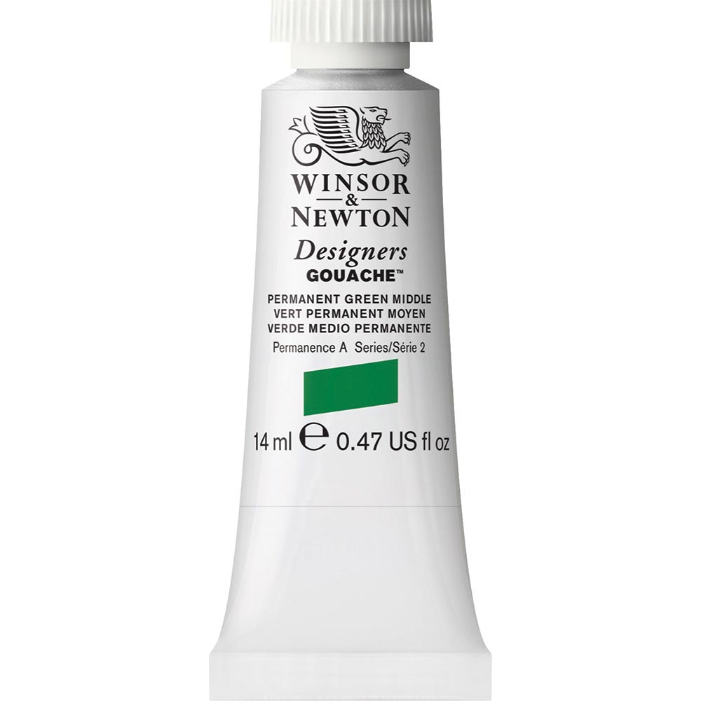 Winsor & Newton Designer's Gouache 14ml Permanent Green Middle 484 S.2