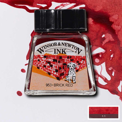 Winsor & Newton Drawing Ink 14ml Brick Red 040