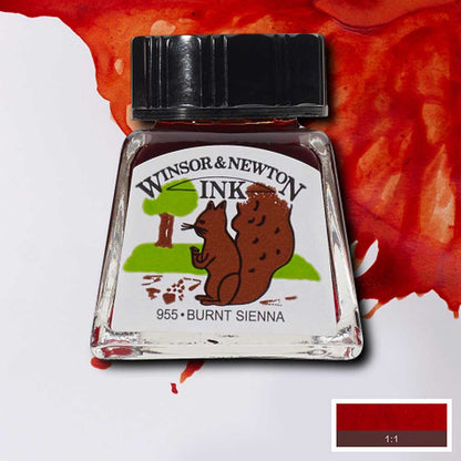 Winsor & Newton Drawing Ink 14ml Burnt Sienna 074