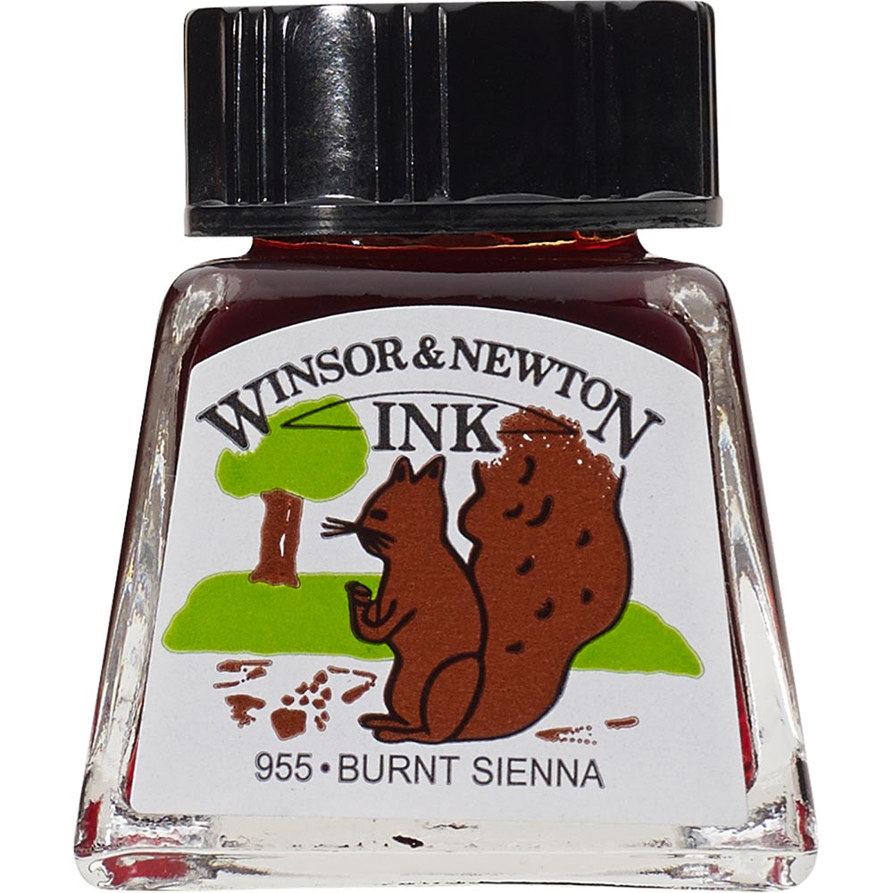 Winsor & Newton Drawing Ink 14ml Burnt Sienna 074