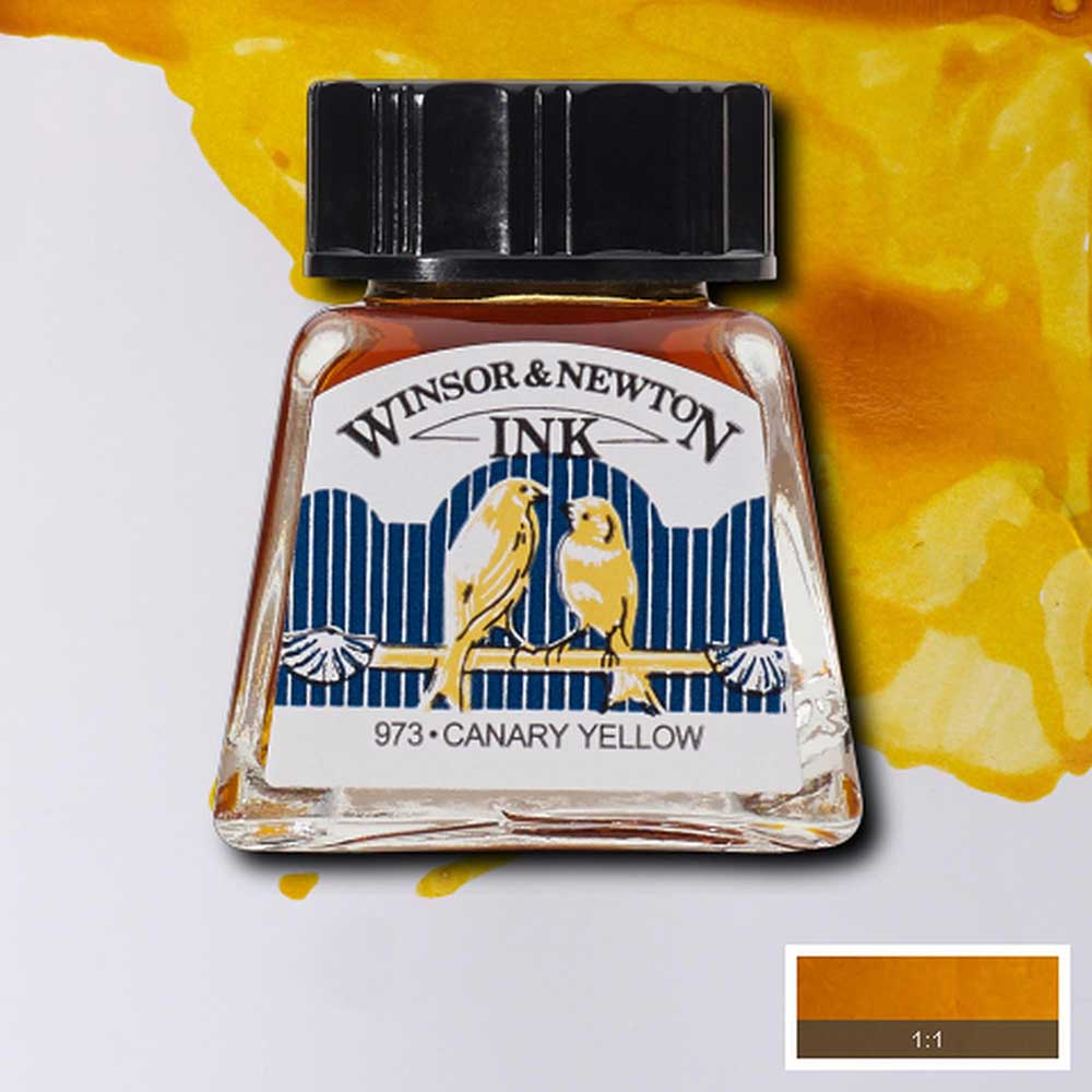 Winsor & Newton Drawing Ink 14ml Canary Yellow 123