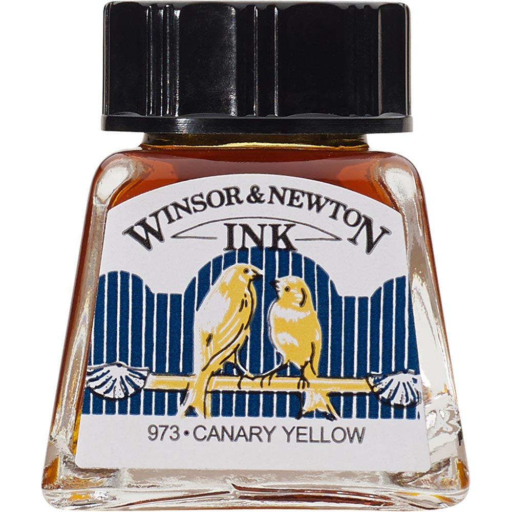 Winsor & Newton Drawing Ink 14ml Canary Yellow 123