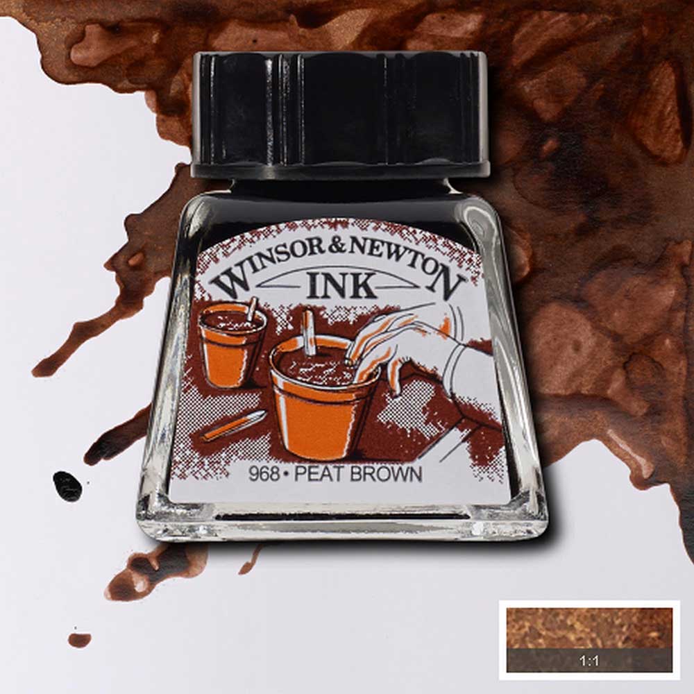 Winsor & Newton Drawing Ink 14ml Peat Brown 469