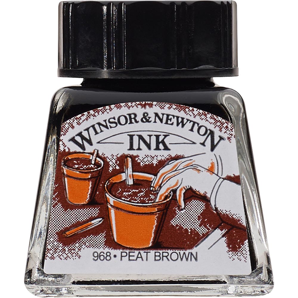 Winsor & Newton Drawing Ink 14ml Peat Brown 469
