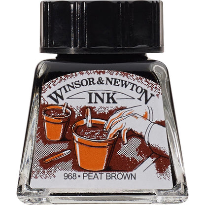 Winsor & Newton Drawing Ink 14ml Peat Brown 469
