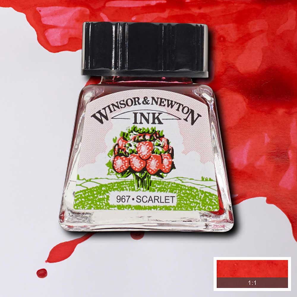 Winsor & Newton Drawing Ink 14ml Scarlet 601