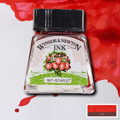 Winsor & Newton Drawing Ink 14ml Scarlet 601