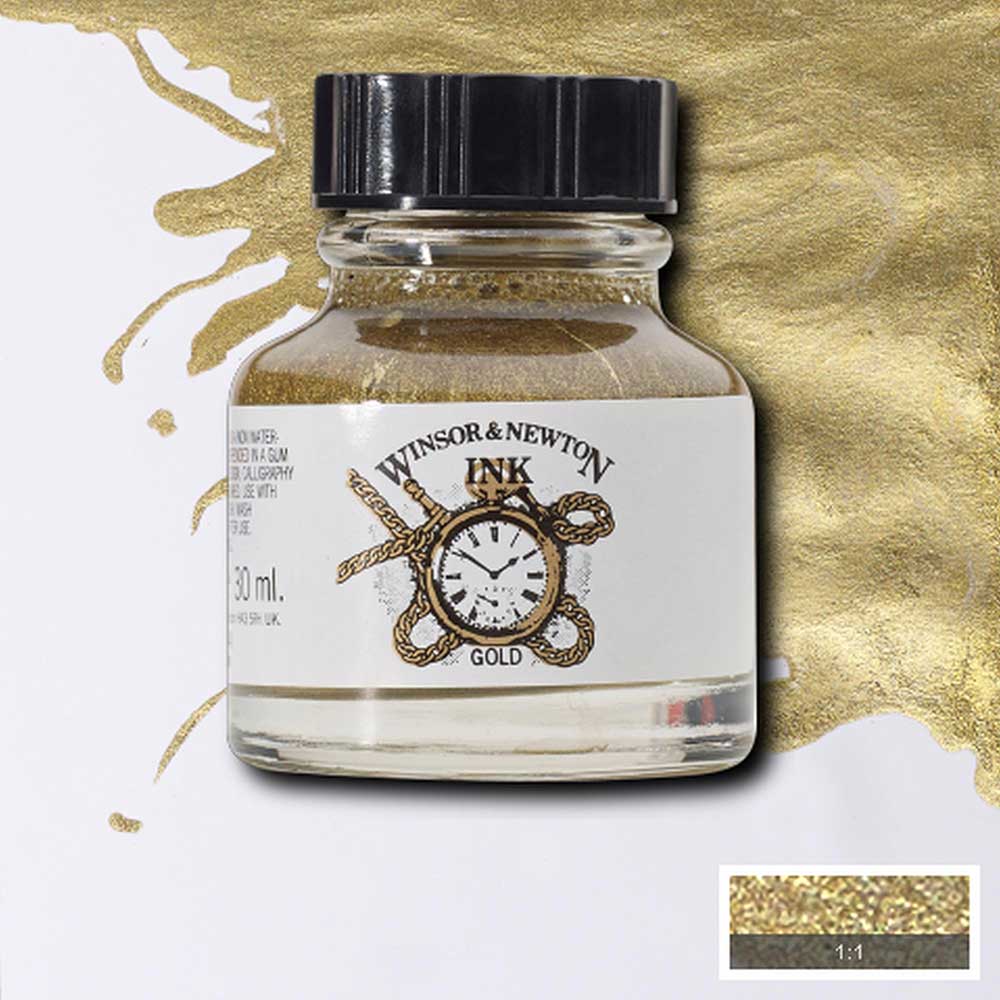 Winsor & Newton Drawing Ink 30ml Gold 283