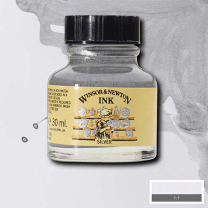 Winsor & Newton Drawing Ink 30ml Silver 617