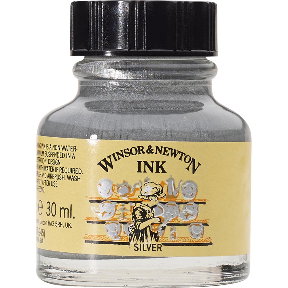 Winsor & Newton Drawing Ink 30ml Silver 617