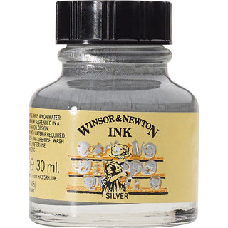 Winsor & Newton Drawing Ink 30ml Silver 617