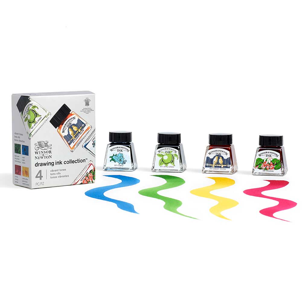 Winsor & Newton Drawing Ink Collection 4'lü Set Canlı Tonlar
