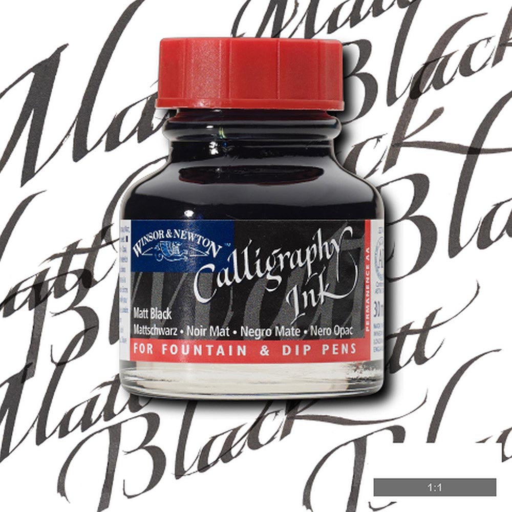 Winsor & Newton Calligraphy Ink 30ml Matt Black 030