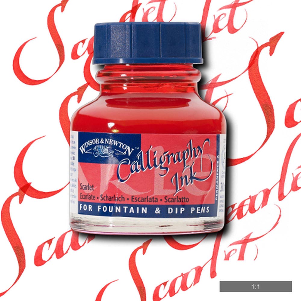 Winsor & Newton Calligraphy Ink 30ml Scarlet 601