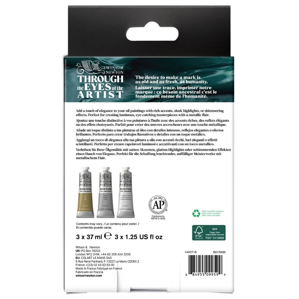 Winsor & Newton Winton Yağlı Boya Metallic Set 3x37ml Tüp