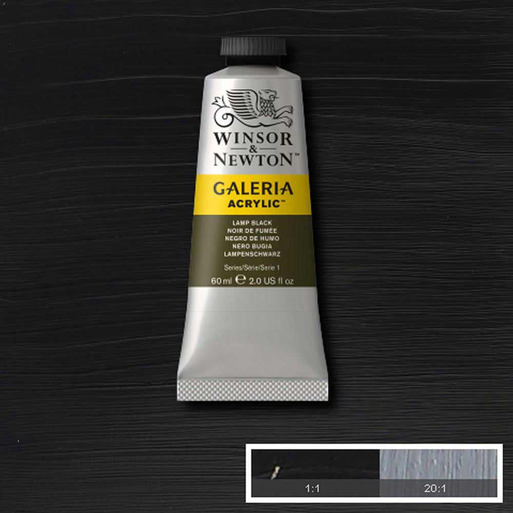Winsor & Newton Galeria Acrylic 60ml Lamp Black 337