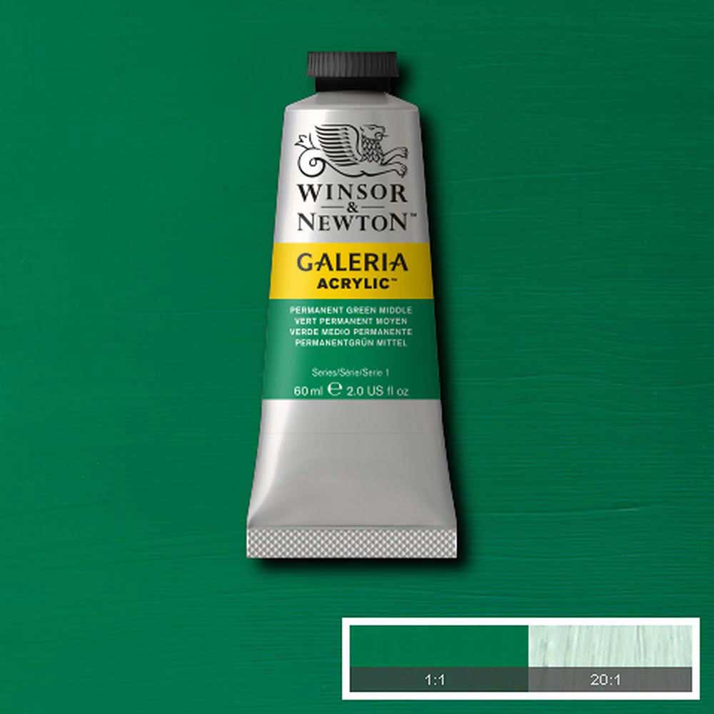 Winsor & Newton Galeria Acrylic 60ml Permanent Green Middle 484