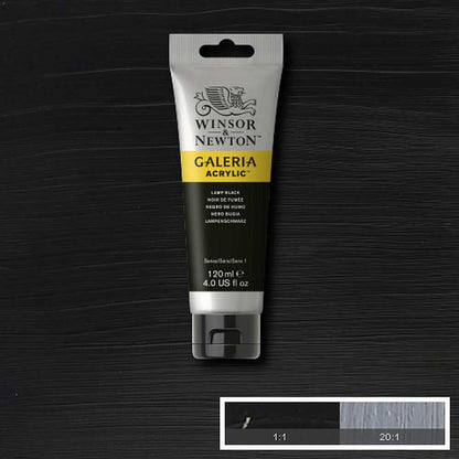 Winsor & Newton Galeria Acrylic 120ml Lamp Black 337