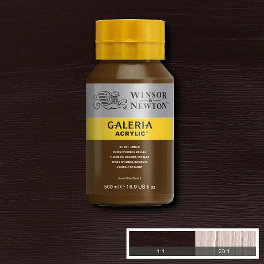 Winsor & Newton Galeria Acrylic 500ml Burnt Umber 76