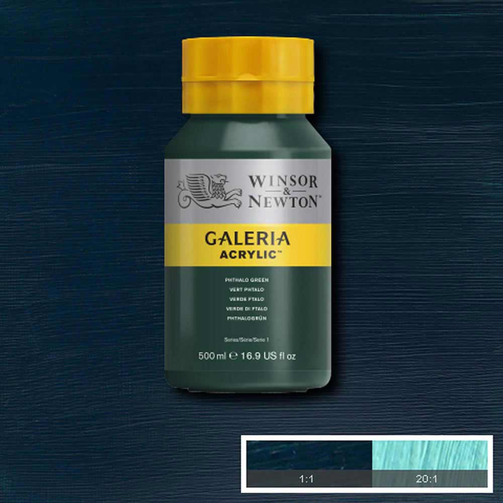 Winsor & Newton Galeria Acrylic 500ml Phthalo Green (Blue Shade) 522