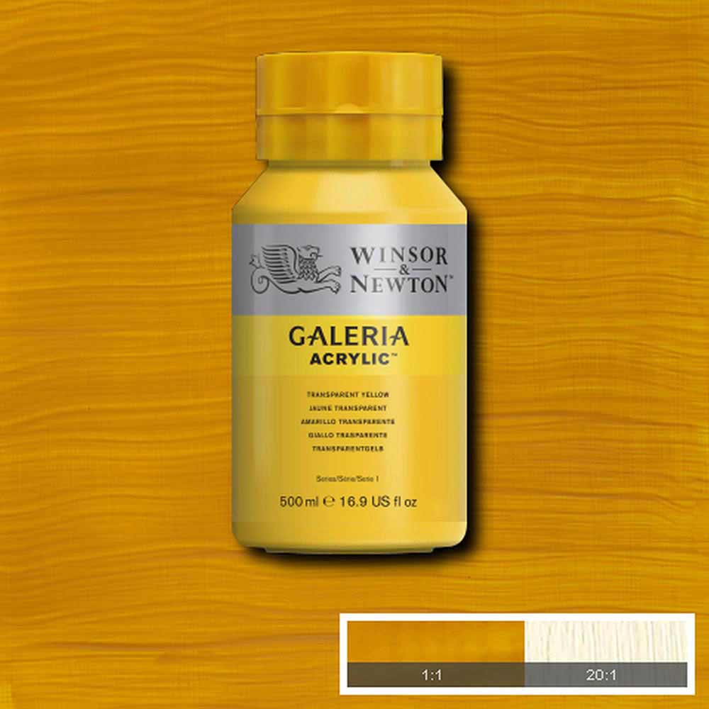 Winsor & Newton Galeria Acrylic 500ml Transparent Yellow 653